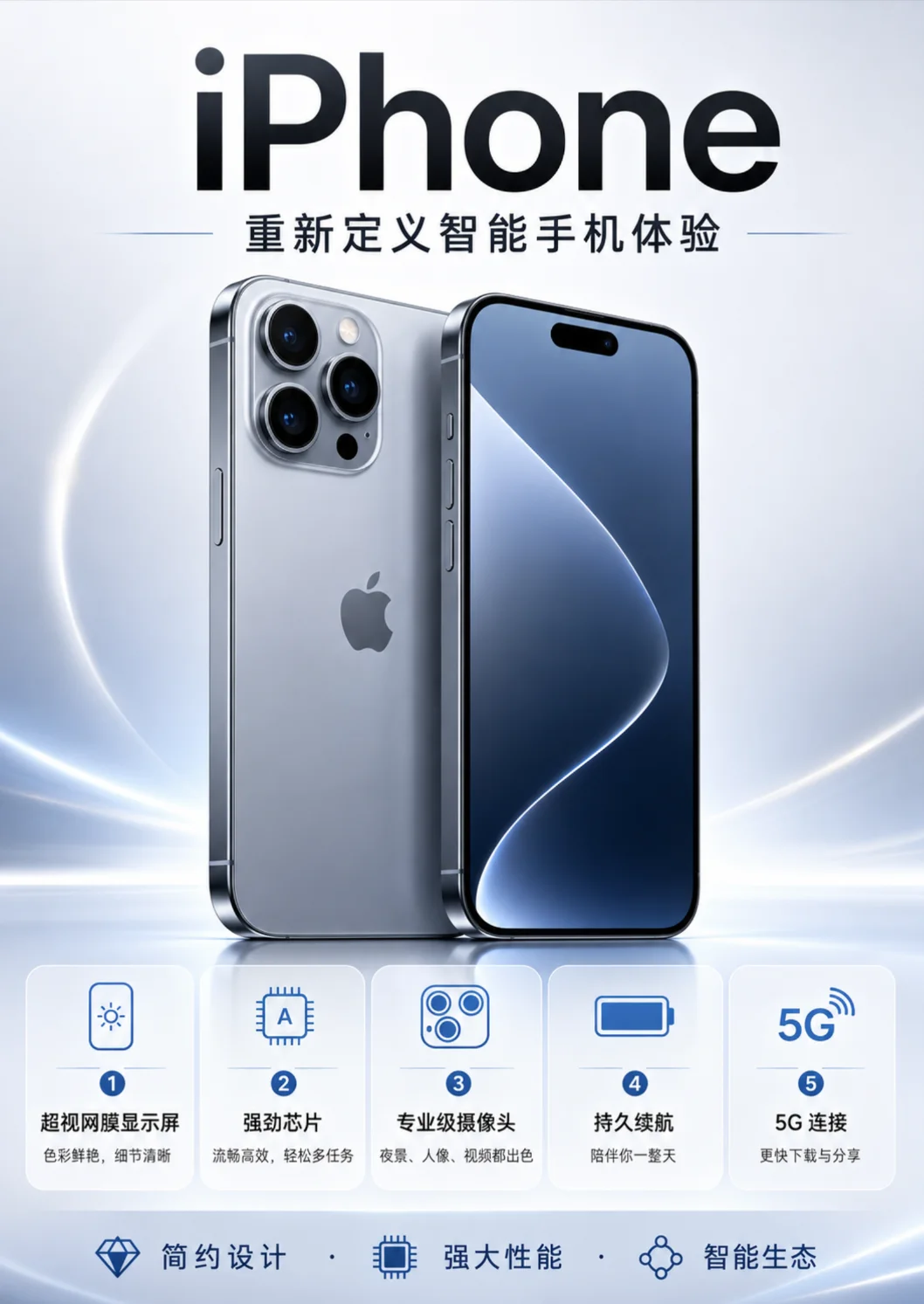 Generated iPhone promotional poster result