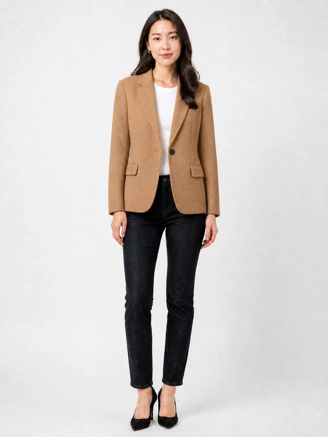 Model with new outfit