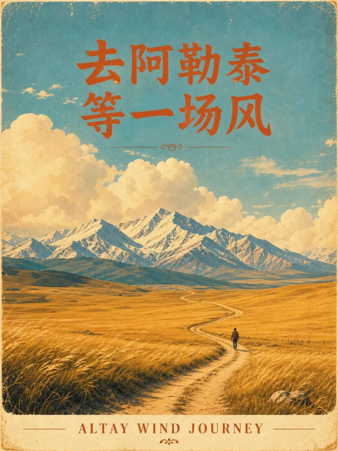 Vintage Travel Poster - Wait for the Wind in Altay