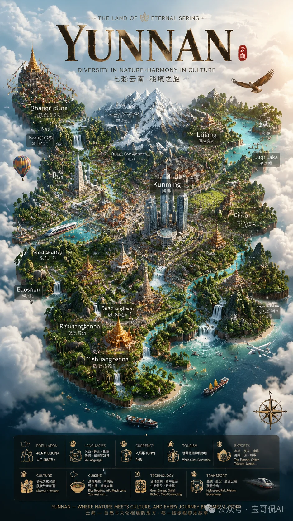 Yunnan Miniature World Map — Prompt Breakdown